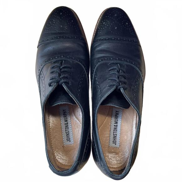 Johnston & Murphy Conrad 2.0 Black Leather Cap Toe Shoes Size 10.5 main image 5